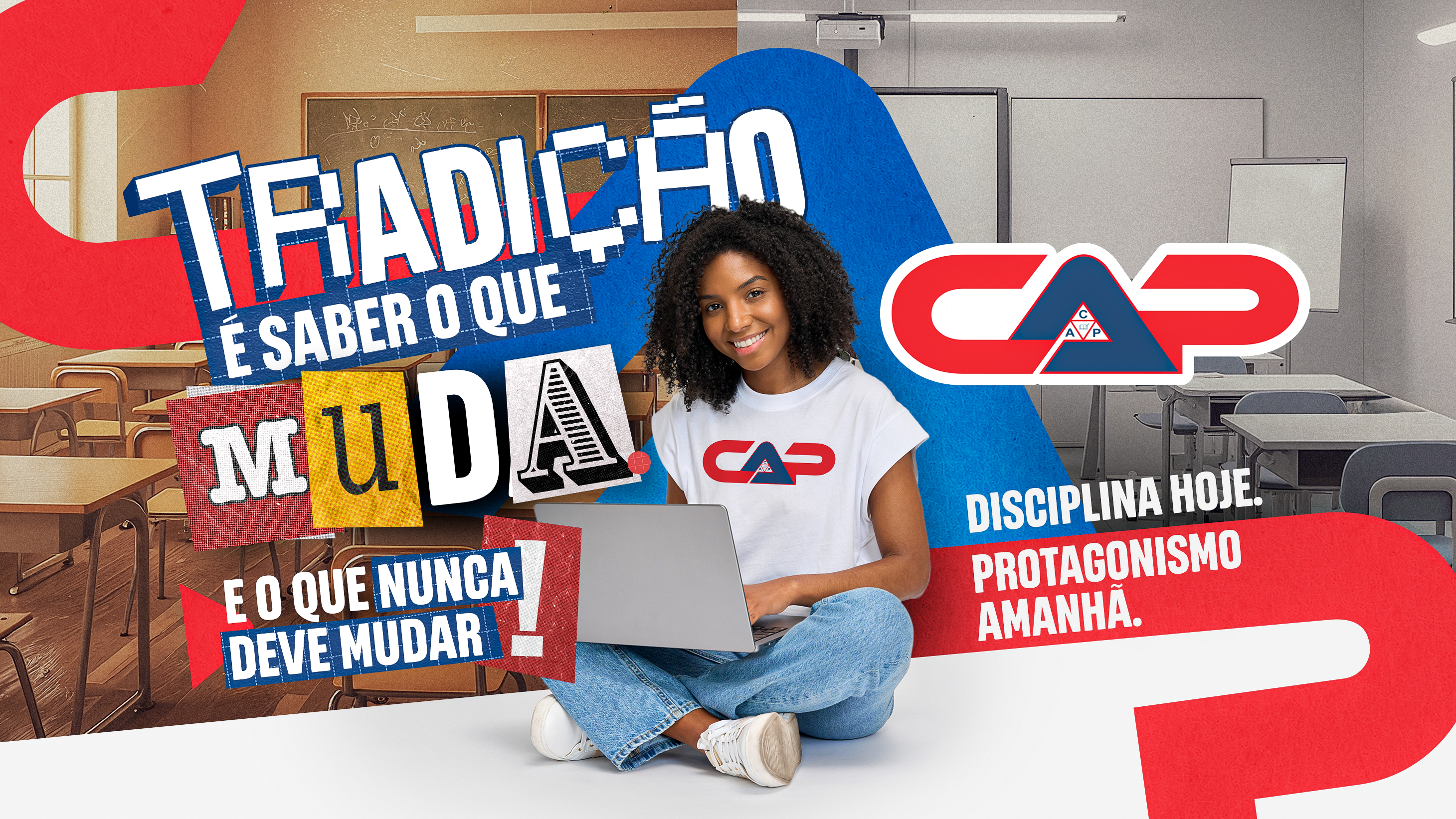 Criativo de campanha para o Colégio CAP